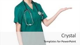  Presentation with hand palm - Slide deck consisting of doctor with open hand palm background and a white colored foreground