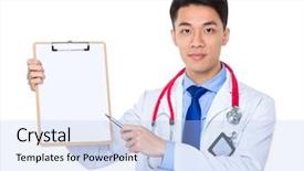  Presentation with questionnaire - Beautiful slide set featuring doctor with pen point backdrop and a  colored foreground