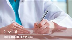  Presentation with medicines - Audience pleasing slide set consisting of doctor-with-prescribed-medicines backdrop and a coral colored foreground