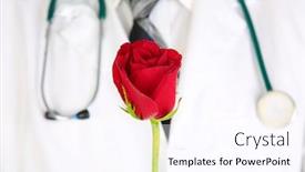  Presentation with white rose - Cool new presentation theme with doctor-with-red-rose backdrop and a white colored foreground
