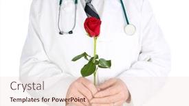  Presentation with white rose - Presentation having doctor-with-red-rose background and a lemonade colored foreground