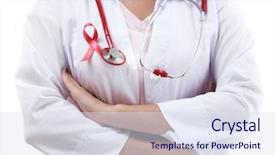  Presentation with medical sign - PPT layouts with doctor with ribbon formed aids background and a sky blue colored foreground