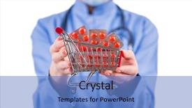  Presentation with capsules pills pill doctor prescription - PPT theme enhanced with doctor with shopping cart full background and a teal colored foreground