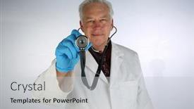  Presentation with world wide web in canada - PPT theme enhanced with doctor-with-stethoscope-a-middle background and a light gray colored foreground