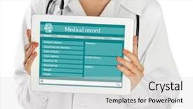  Presentation with digital claims - Audience pleasing slides consisting of doctor with stethoscope and digital backdrop and a light gray colored foreground