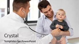  Presentation with baby medical - Cool new presentation with doctor with stethoscope at medical backdrop and a light gray colored foreground