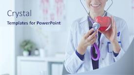  Presentation with heart - PPT layouts consisting of doctor-with-stethoscope-examining-red background and a sky blue colored foreground