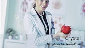  Presentation with heart - Slides featuring doctor-with-stethoscope-examining-red background and a light blue colored foreground