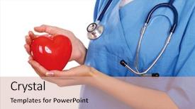  Presentation with stethoscope and red heart health - Slides featuring doctor with stethoscope holding heart background and a lemonade colored foreground