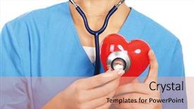  Presentation with stethoscope and red heart health - Colorful PPT layouts enhanced with two teenage girls outdoors in cold winter day backdrop and a light blue colored foreground
