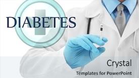  Presentation with insulin - Audience pleasing theme consisting of doctor with syringe of insulin backdrop and a light blue colored foreground