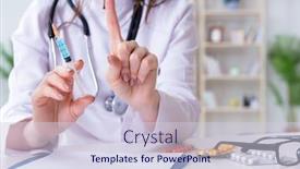  Presentation with syringe - PPT layouts consisting of doctor-with-syringe background and a lemonade colored foreground