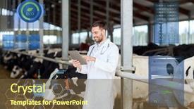  Presentation with computer agriculture - Presentation theme having doctor with tablet pc computer background and a  colored foreground