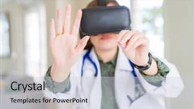  Presentation with simulation - Slide deck enhanced with doctor woman doing surgery simulation background and a lemonade colored foreground