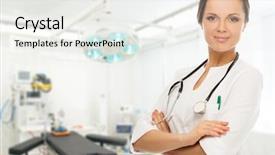  Presentation with emergency nursing - Presentation design consisting of doctor woman in surgery room background and a  colored foreground