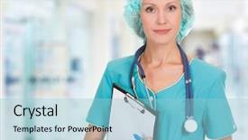  Presentation with hospital - Cool new presentation with doctor woman in the hospital backdrop and a light blue colored foreground