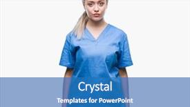  Presentation with simple medical - PPT theme with doctor woman wearing medical uniform background and a teal colored foreground