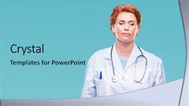  Presentation with simple medical - Slides featuring doctor woman wearing medical uniform background and a  colored foreground