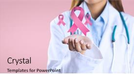  Presentation with breast cancer awareness - Beautiful presentation theme featuring doctor woman with breast cancer backdrop and a lemonade colored foreground