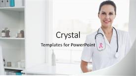  Presentation with breast cancer awareness month - Cool new presentation design with doctor woman with breast cancer backdrop and a white colored foreground