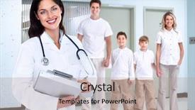  Presentation with doctor family - Slides with doctor woman with stethoscope health background and a coral colored foreground