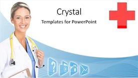  Presentation with doctor family - Presentation theme with doctor woman with stethoscope health background and a white colored foreground