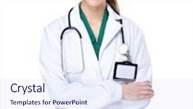  Presentation with doctor helps to get out of bed an elderly woman - Slides featuring doctor woman background and a sky blue colored foreground