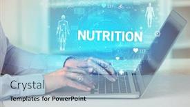  Presentation with nutrition - PPT layouts having doctor-working-a-health-check background and a light blue colored foreground