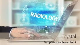  Presentation with radiology - Audience pleasing slide deck consisting of doctor-working-a-health-check backdrop and a soft green colored foreground