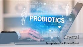  Presentation with probiotics - Slide set consisting of doctor-working-a-health-check background and a light blue colored foreground