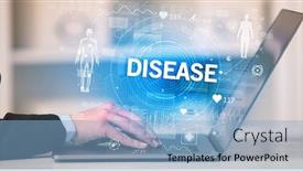  Presentation with disease - PPT theme featuring doctor-working-a-health-check background and a light blue colored foreground