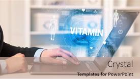  Presentation with vitamin - Theme featuring doctor-working-a-health-check background and a coral colored foreground