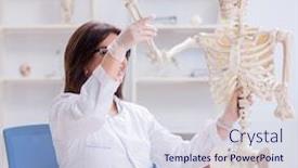  Presentation with skeleton - Cool new theme with doctor-working-in-the-lab backdrop and a sky blue colored foreground