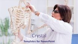  Presentation with lab - Cool new slide deck with doctor-working-in-the-lab backdrop and a sky blue colored foreground