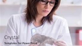  Presentation with skeleton - PPT layouts having doctor-working-in-the-lab background and a sky blue colored foreground