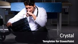  Presentation with doctor in hospital health insurance related icons healthcare person saving medical - PPT layouts with doctor working night shift background and a wine colored foreground