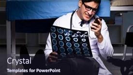  Presentation with hospital - Presentation theme featuring doctor-working-night-shift background and a wine colored foreground