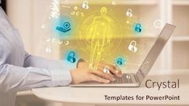  Presentation with healthcare - Presentation design having doctor-working-on-laptop background and a lemonade colored foreground