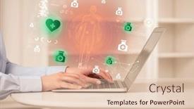  Presentation with healthcare - Presentation theme consisting of doctor-working-on-laptop background and a lemonade colored foreground