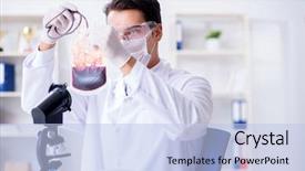  Presentation with blood - PPT theme consisting of doctor working with blood samples background and a light blue colored foreground
