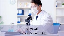  Presentation with doctor in hospital health insurance related icons healthcare person saving medical - Audience pleasing PPT theme consisting of doctor working with blood samples backdrop and a  colored foreground