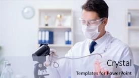  Presentation with blood - Audience pleasing PPT layouts consisting of doctor working with blood samples backdrop and a  colored foreground