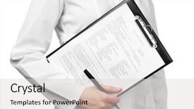  Presentation with working - Cool new slides with doctor-working-with-documents backdrop and a  colored foreground