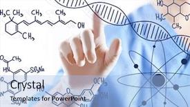  Presentation with dna molecule - Cool new slides with doctor working with drawing dna backdrop and a light blue colored foreground