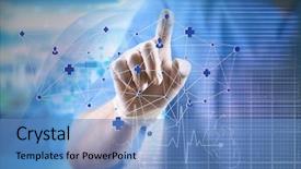  Presentation with medical concept - Slide deck having doctor working with modern computer background and a teal colored foreground