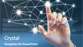  Presentation with medical concept - Cool new presentation design with doctor working with modern computer backdrop and a teal colored foreground