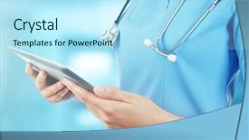  Presentation with medicine - Slides consisting of doctor working with modern digital background and a  colored foreground