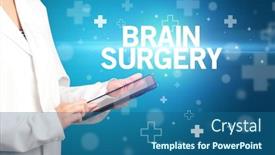  Presentation with brain surgery - Slide deck consisting of doctor-writes-notes background and a ocean colored foreground
