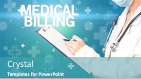  Presentation with medical billing - Amazing presentation theme having doctor-writes-notes backdrop and a teal colored foreground