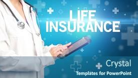  Presentation with life insurance - Amazing presentation theme having doctor-writes-notes backdrop and a ocean colored foreground
